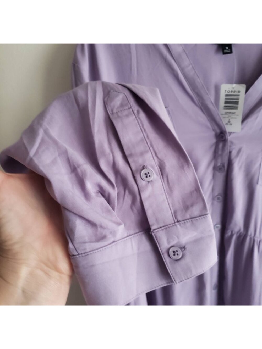 Torrid Emma Babydoll Tunic 3X NEW Lavender Relaxed Fit Flowy Blouse 3XL nwt - Picture 6 of 9